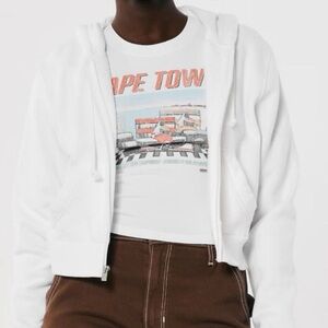 HOLLISTER FEEL GOOD FLEECE MINI ZIP-UP HOODIE